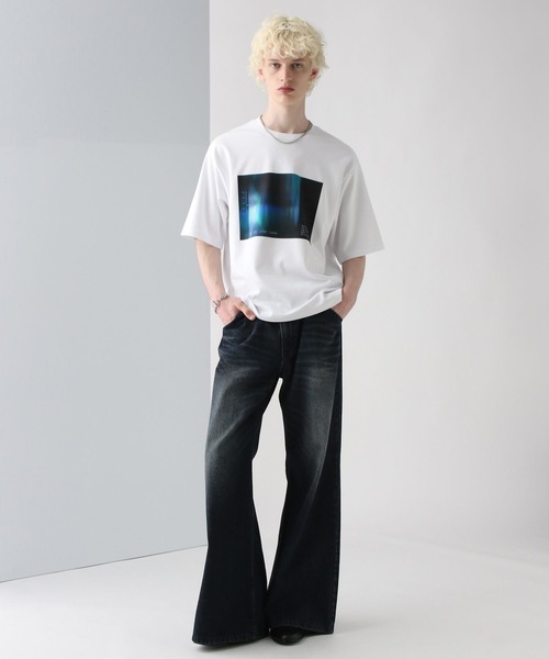 HARE（ハレ）の「REFLECTIONフォトモチーフカット(HARE)（Tシャツ/カットソー・メンズ・ホワイト×ブルー/ブラック系その他/ブラック×レッド・FREE）」の10枚目の写真