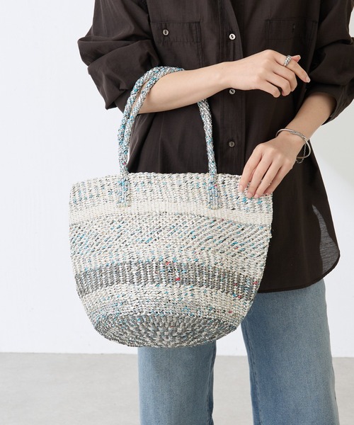 COLLAGE GALLARDAGALANTE（コラージュガリャルダガランテ）の「Africansquare/カゴバッグ（かごバッグ・レディース・シルバー・FREE）」の4枚目の写真