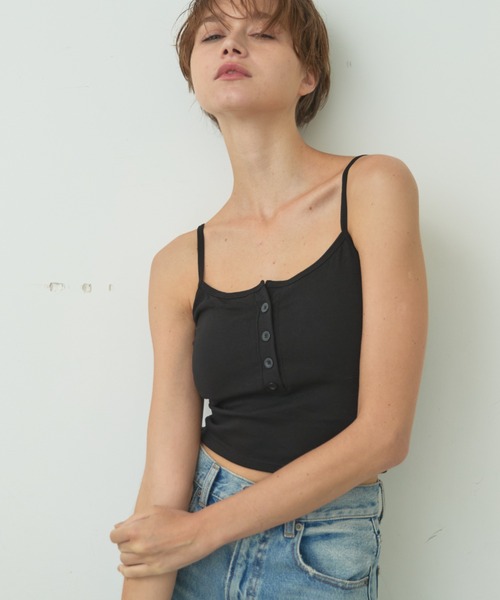 BARRETTA（バレッタ）の「フロントボタンカップ付きキャミソール（キャミソール・レディース・ベージュ/ホワイト/ブラック系2/ホワイト系2/ブラック・FREE）」の10枚目の写真