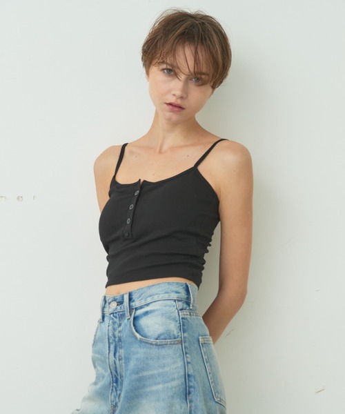 BARRETTA（バレッタ）の「フロントボタンカップ付きキャミソール（キャミソール・レディース・ベージュ/ホワイト/ブラック系2/ホワイト系2/ブラック・FREE）」の15枚目の写真