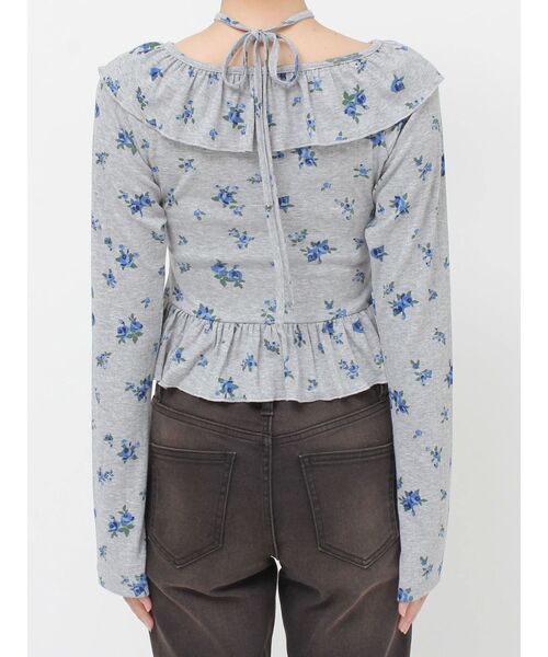 jouetie（ジュエティ）の「ラッフルフリルトップス 花柄（Tシャツ/カットソー・レディース・オフホワイト/ブラック/グレー・MEDIUM）」の15枚目の写真