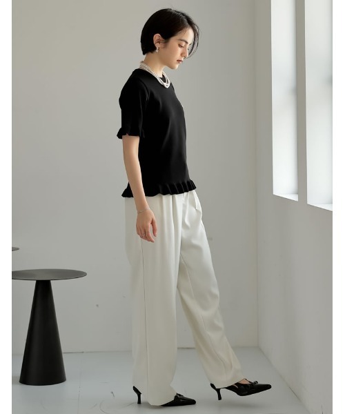 ニット 白M FREAK'S STORE ニット セーター 配色 ポケット付きニット/ビッグ