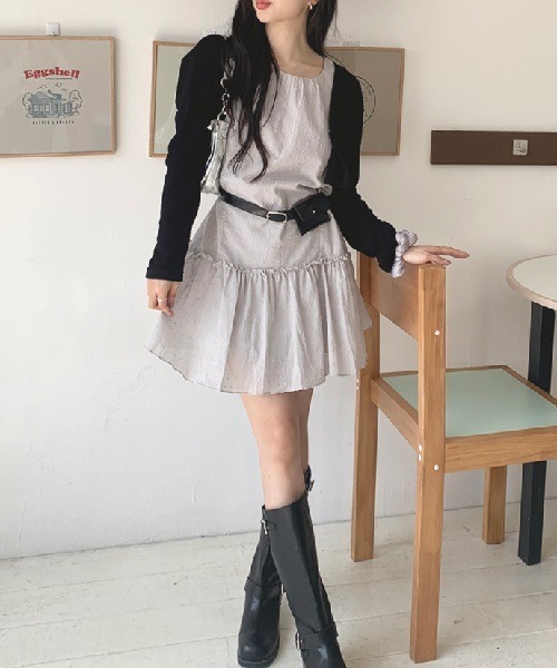 【Miss Patina】キャットデザインワンピース*送料関税込 ERUKEI エルケイ】ドット/ 膝丈/ ワンピース/マキシ/フリル