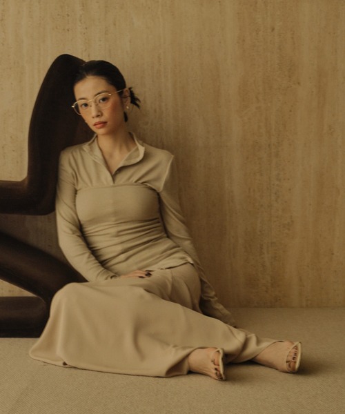 anuans（アニュアンス）の「ライトダブルサテンボリュームナロースカート（スカート・レディース・ブラック/ベージュ・S/M）」の3枚目の写真