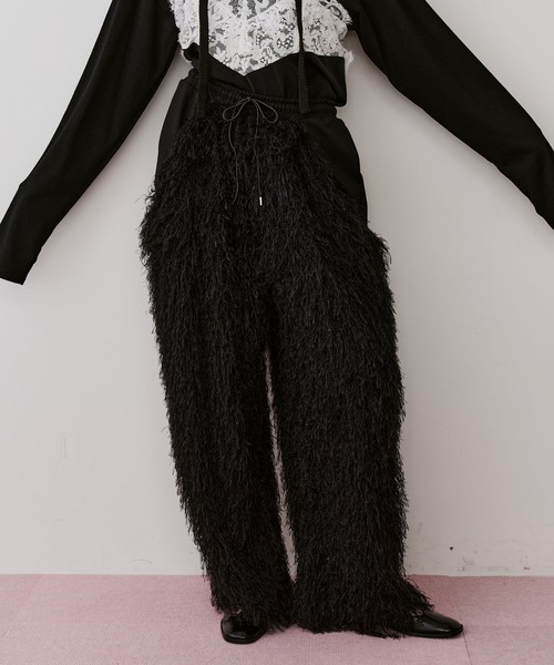 LA BELLE ETUDE（ラベルエチュード）の「BIGポケットボリュームフリンジパンツ（その他パンツ・レディース・ブルー/ブラック・1/0）」の2枚目の写真