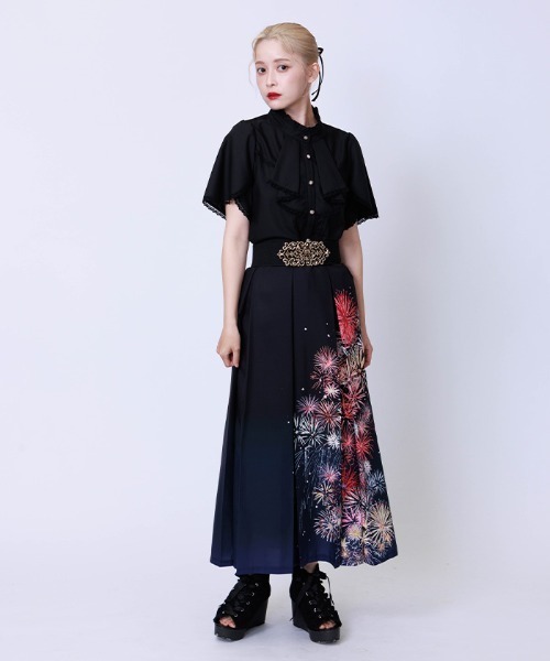 axes femme（アクシーズファム）の「綿混ラッフルフリルブラウス（シャツ/ブラウス・レディース・ミント/ブラック/ホワイト・FREE）」の8枚目の写真