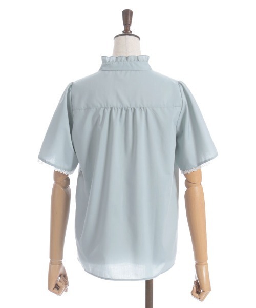 axes femme（アクシーズファム）の「綿混ラッフルフリルブラウス（シャツ/ブラウス・レディース・ミント/ブラック/ホワイト・FREE）」の15枚目の写真