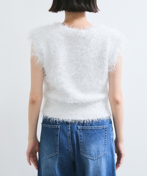 VIS（ビス）の「【WEB限定サイズ:MT/着丈が選べる】【洗える】フェザーヤーンニットベスト（ニット/セーター・レディース・ホワイト系その他/キナリ・M/MT）」の14枚目の写真