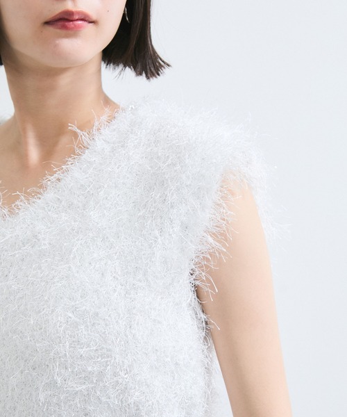 VIS（ビス）の「【WEB限定サイズ:MT/着丈が選べる】【洗える】フェザーヤーンニットベスト（ニット/セーター・レディース・ホワイト系その他/キナリ・M/MT）」の16枚目の写真