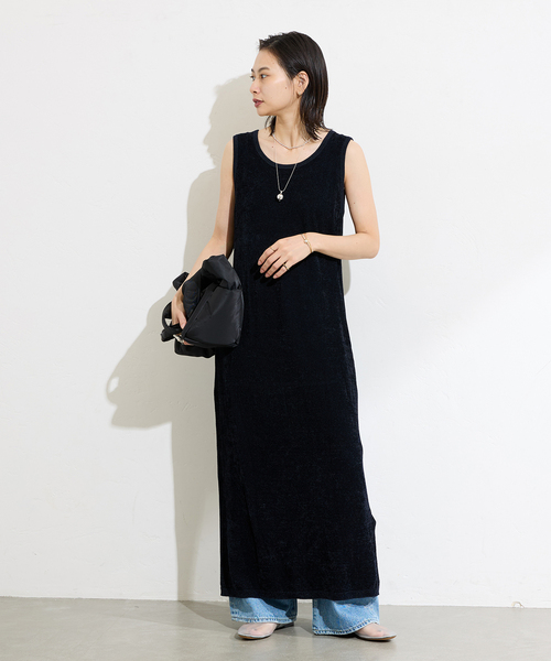 JOURNAL STANDARD(ジャーナルスタンダード)の「ベロアニットワンピース(ワンピース・レディース・ブラウン/ネイビー・FREE)」の5枚目の写真