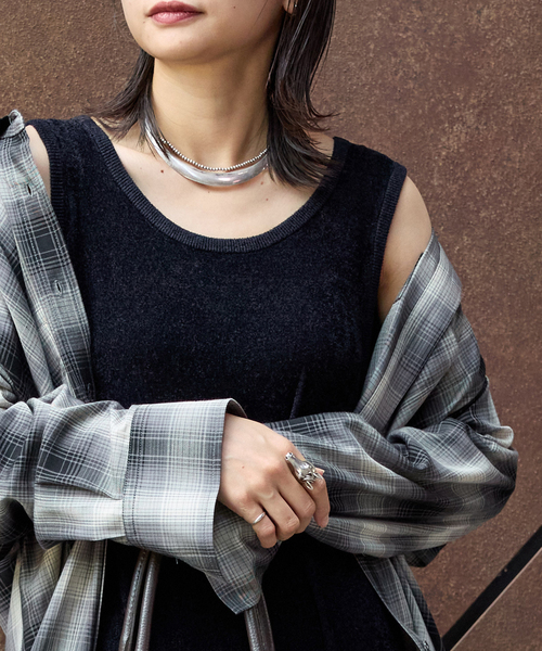 JOURNAL STANDARD(ジャーナルスタンダード)の「ベロアニットワンピース(ワンピース・レディース・ブラウン/ネイビー・FREE)」の14枚目の写真