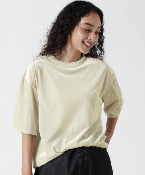 YENN(イエン)の「YENN(イエン)VELVET RELAX TOPS /Y253-82070(Tシャツ/カットソー・レディース・ベージュ/ブラック/ブラウン・F)」の11枚目の写真
