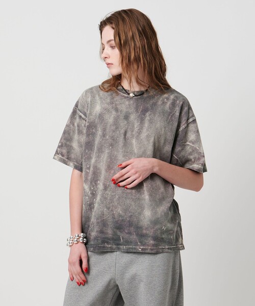 ASTRAET(アストラット)の「<ASTRAET>コットン アシッド クルーネックTシャツ(Tシャツ/カットソー・レディース・ブラック/オリーブ/レッド/コバルトブルー・FREE)」の5枚目の写真