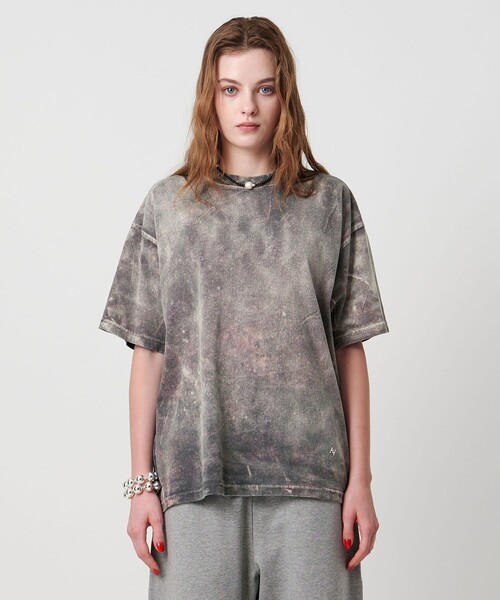 ASTRAET(アストラット)の「<ASTRAET>コットン アシッド クルーネックTシャツ(Tシャツ/カットソー・レディース・ブラック/オリーブ/レッド/コバルトブルー・FREE)」の8枚目の写真