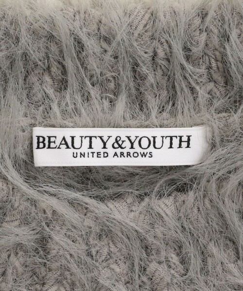 BEAUTY&YOUTH UNITED ARROWS（ビューティーアンドユースユナイテッドアローズ）の「フェザーヤーン ハーフスリーブ ニットプルオーバー（ニット/セーター・レディース・オフホワイト/グレー/ブラック・FREE）」の22枚目の写真