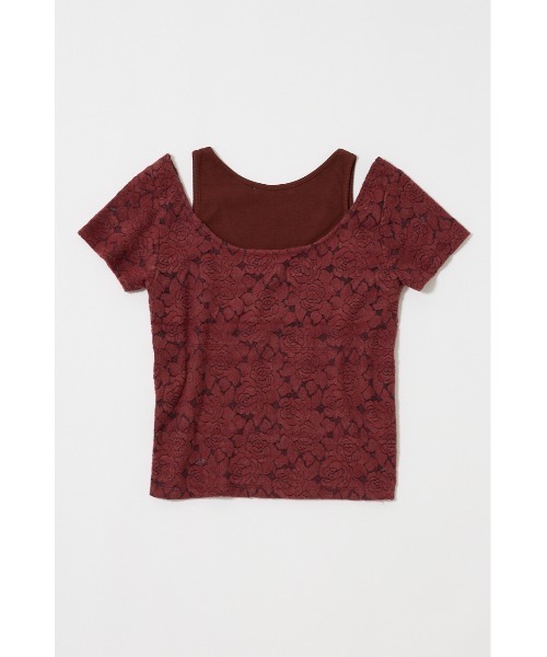 MOUSSY(マウジー)の「LAYERED LACE トップス(Tシャツ/カットソー・レディース・ブラック/オフホワイト/ブラウン・FREE)」の7枚目の写真