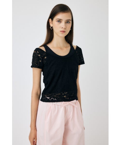 MOUSSY(マウジー)の「LAYERED LACE トップス(Tシャツ/カットソー・レディース・ブラック/オフホワイト/ブラウン・FREE)」の13枚目の写真