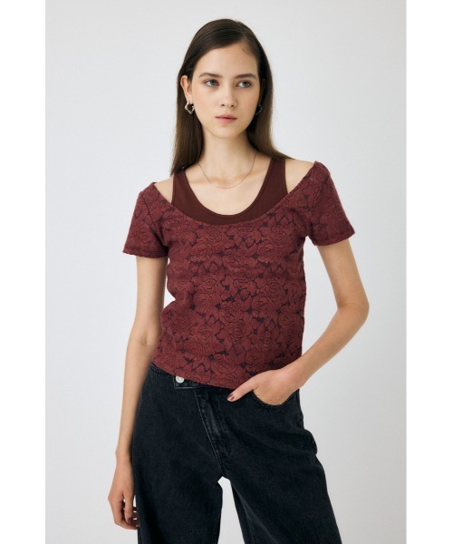 MOUSSY(マウジー)の「LAYERED LACE トップス(Tシャツ/カットソー・レディース・ブラック/オフホワイト/ブラウン・FREE)」の15枚目の写真