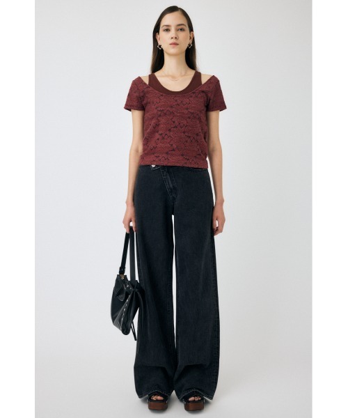 MOUSSY(マウジー)の「LAYERED LACE トップス(Tシャツ/カットソー・レディース・ブラック/オフホワイト/ブラウン・FREE)」の18枚目の写真