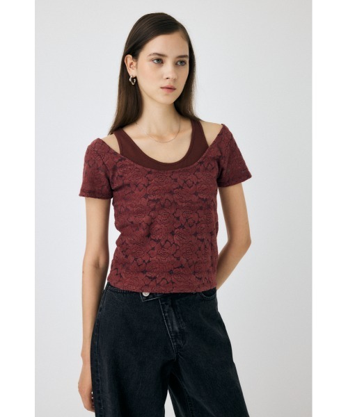 MOUSSY(マウジー)の「LAYERED LACE トップス(Tシャツ/カットソー・レディース・ブラック/オフホワイト/ブラウン・FREE)」の19枚目の写真