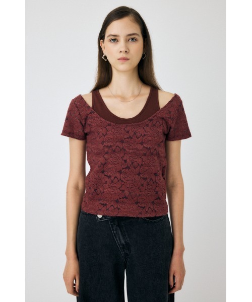 MOUSSY(マウジー)の「LAYERED LACE トップス(Tシャツ/カットソー・レディース・ブラック/オフホワイト/ブラウン・FREE)」の20枚目の写真