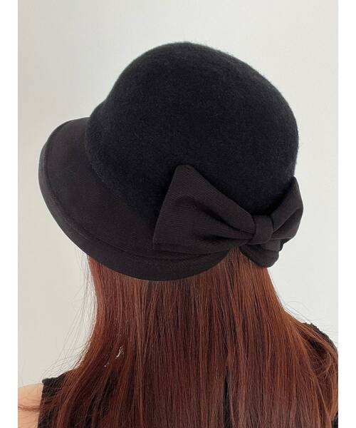 RESEXXY（リゼクシー）の「リボンクロッシェハット（ハット・レディース・ブラック・FREE）」の2枚目の写真