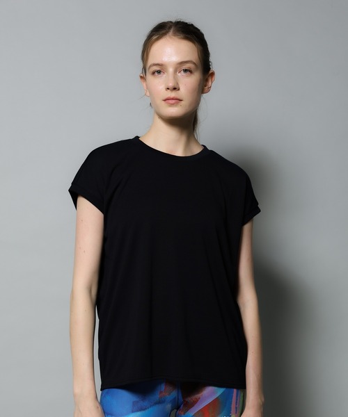 Julier Yoga and Relax(ジュリエヨガアンドリラックス)の「Julier (定番)フィールフライス半袖トップス(Tシャツ/カットソー・レディース・グレー/ホワイト/ラベンダー/ネイビー・FREE)」の4枚目の写真