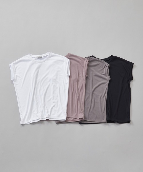 Julier Yoga and Relax(ジュリエヨガアンドリラックス)の「Julier (定番)フィールフライス半袖トップス(Tシャツ/カットソー・レディース・グレー/ホワイト/ラベンダー/ネイビー・FREE)」の9枚目の写真