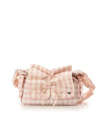 & chouette | ギンガムチェック リボンギャザーショルダーバッグ(ハンドバッグ)