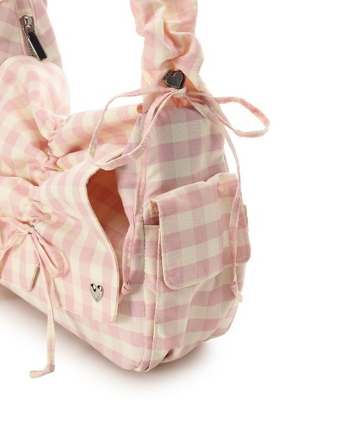 & chouette(アンドシュエット)の「ギンガムチェック リボンギャザーショルダーバッグ(ハンドバッグ・レディース・ラベンダー/ピンク/ブラック/ライトブルー・FREE)」の17枚目の写真