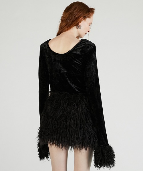 PRANK PROJECT（プランクプロジェクト）の「ファースリーブベロアトップ / Fur Sleeve Velour Top（その他トップス・レディース・ブラック/アイボリー・FREE）」の10枚目の写真