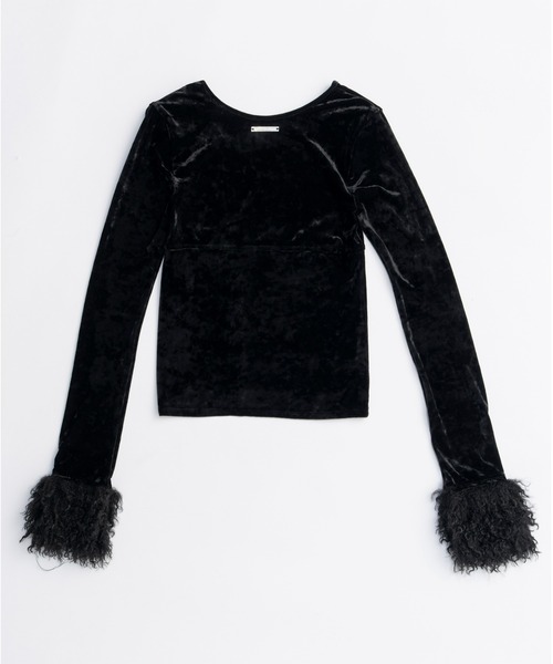 ファースリーブベロアトップ / Fur Sleeve Velour Top（その他トップス
