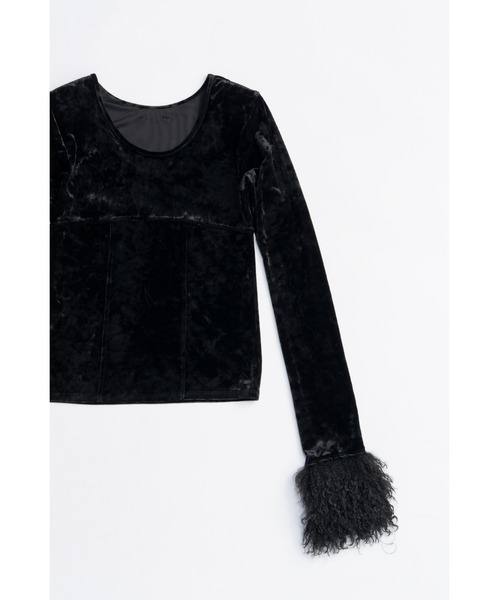 PRANK PROJECT（プランクプロジェクト）の「ファースリーブベロアトップ / Fur Sleeve Velour Top（その他トップス・レディース・ブラック/アイボリー・FREE）」の18枚目の写真