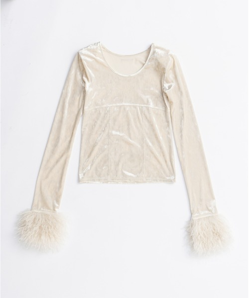 PRANK PROJECT（プランクプロジェクト）の「ファースリーブベロアトップ / Fur Sleeve Velour Top（その他トップス・レディース・ブラック/アイボリー・FREE）」の13枚目の写真