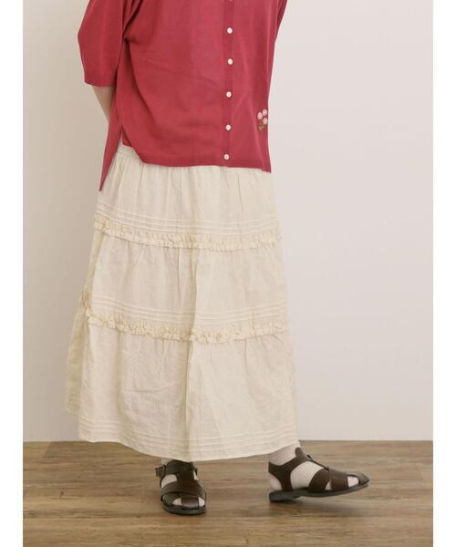 Samansa Mos2（サマンサ モスモス）の「フリルティアードスカート（スカート・レディース・グレー/ブラック/キナリ・F）」の5枚目の写真