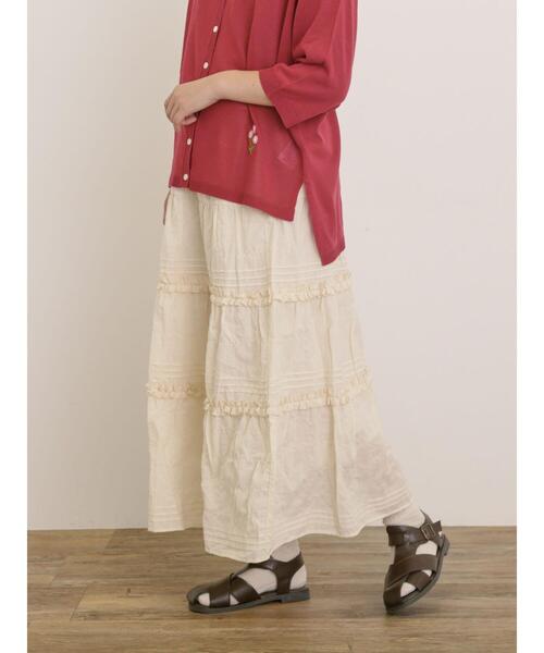 Samansa Mos2（サマンサ モスモス）の「フリルティアードスカート（スカート・レディース・グレー/ブラック/キナリ・F）」の6枚目の写真