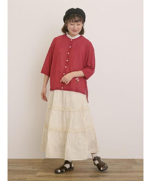 Samansa Mos2（サマンサ モスモス）の「フリルティアードスカート（スカート・レディース・グレー/ブラック/キナリ・F）」の8枚目の写真