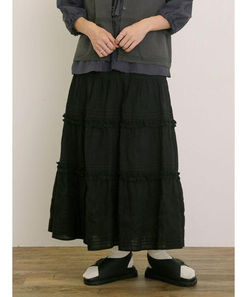 Samansa Mos2（サマンサ モスモス）の「フリルティアードスカート（スカート・レディース・グレー/ブラック/キナリ・F）」の13枚目の写真