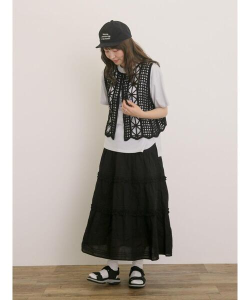 Samansa Mos2（サマンサ モスモス）の「フリルティアードスカート（スカート・レディース・グレー/ブラック/キナリ・F）」の20枚目の写真