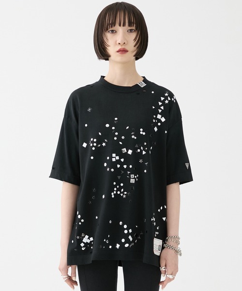 MIHARA YASUHIRO/ミハラヤスヒロ】EMBELLISHED DISTRESSED TEE/エンベ
