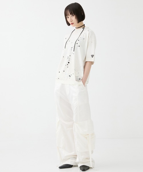 Maison MIHARA YASUHIRO（メゾンミハラヤスヒロ）の「【MIHARA YASUHIRO/ミハラヤスヒロ】EMBELLISHED DISTRESSED TEE/エンベリッシュドディストレストTシャツ（Tシャツ/カットソー・レディース・ブラック/ホワイト・36）」の17枚目の写真