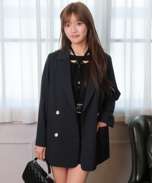 LIPSERVICE(リップサービス)の「ダブルボタンテーラードジャケット(テーラードジャケット・レディース・ネイビー/ベージュ/グレー・S/M)」の1枚目の写真