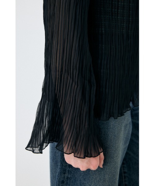 MOUSSY(マウジー)の「【EC・一部店舗限定】SHEER PLEATS シャツ(シャツ/ブラウス・レディース・ネイビー/オフホワイト/ブラック・FREE)」の11枚目の写真