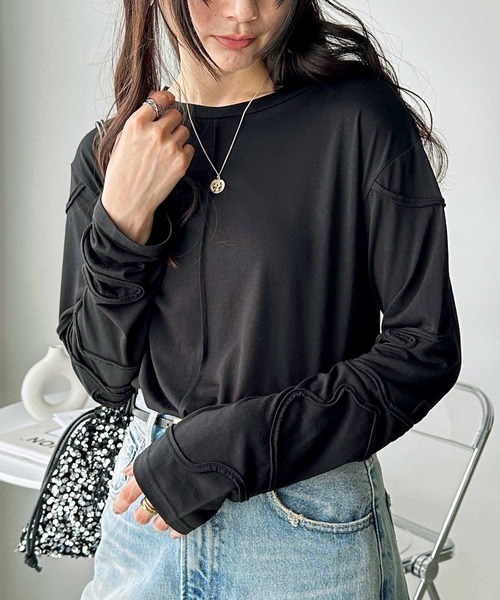 GeeRA(ジーラ)の「コード刺繍スラブシアーカットソー(Tシャツ/カットソー・レディース・ライトグレー/オフホワイト/ブラック・MEDIUM/LARGE/X-LARGE)」の13枚目の写真