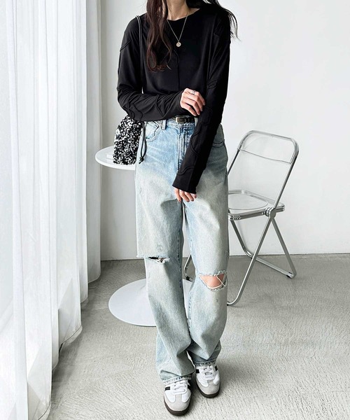GeeRA(ジーラ)の「コード刺繍スラブシアーカットソー(Tシャツ/カットソー・レディース・ライトグレー/オフホワイト/ブラック・MEDIUM/LARGE/X-LARGE)」の16枚目の写真