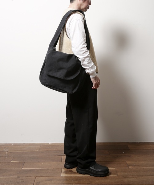 20/80(テゥエンティーエイティー)の「【20/80】トゥエンティーエイティー/ PRODUCT DYED #8 CANVAS MESSENGER BAG(ショルダーバッグ・レディース・アイボリー/ブラック・FREE)」の8枚目の写真