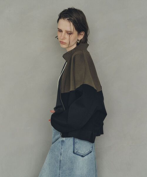 Editt by YECCA VECCA（エディットバイイェッカヴェッカ）の「2wayインバーテッドライトブルゾン（ブルゾン・レディース・ブラック/カーキ・FREE）」の8枚目の写真
