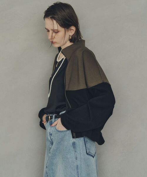 Editt by YECCA VECCA（エディットバイイェッカヴェッカ）の「2wayインバーテッドライトブルゾン（ブルゾン・レディース・ブラック/カーキ・FREE）」の15枚目の写真