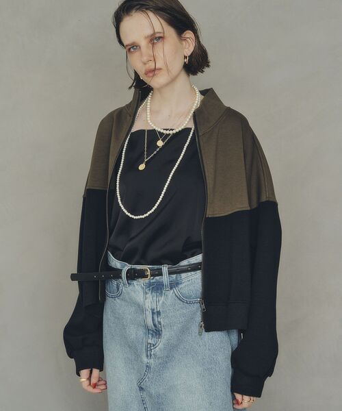 Editt by YECCA VECCA（エディットバイイェッカヴェッカ）の「2wayインバーテッドライトブルゾン（ブルゾン・レディース・ブラック/カーキ・FREE）」の20枚目の写真