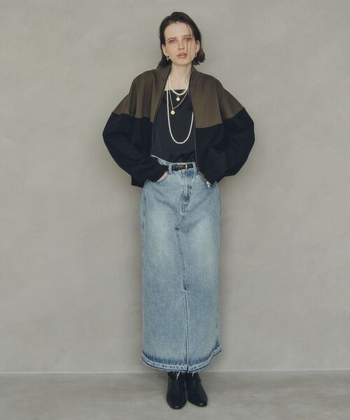 Editt by YECCA VECCA（エディットバイイェッカヴェッカ）の「2wayインバーテッドライトブルゾン（ブルゾン・レディース・ブラック/カーキ・FREE）」の4枚目の写真